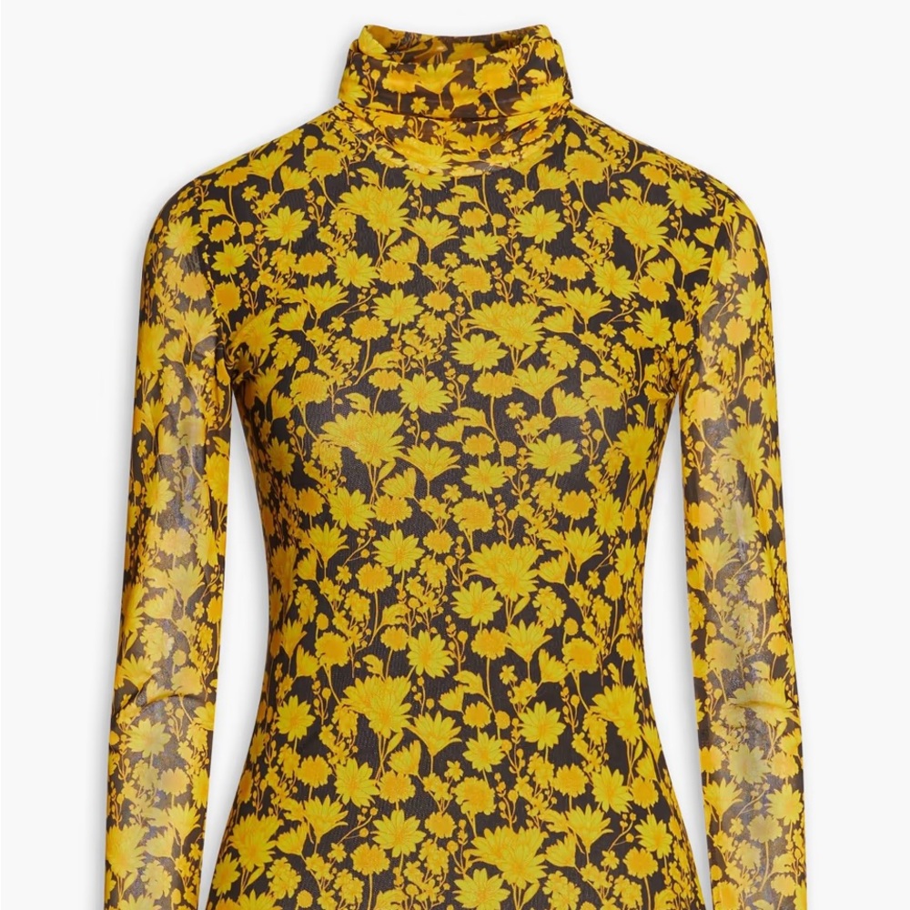 Ganni Floral 90s Turtleneck, XS